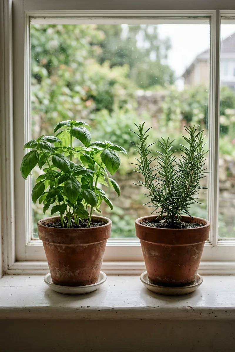 Potted Window Herbs