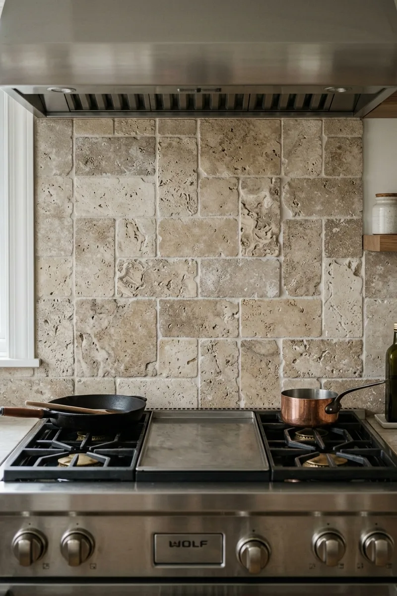 Tumbled Stone Backsplash