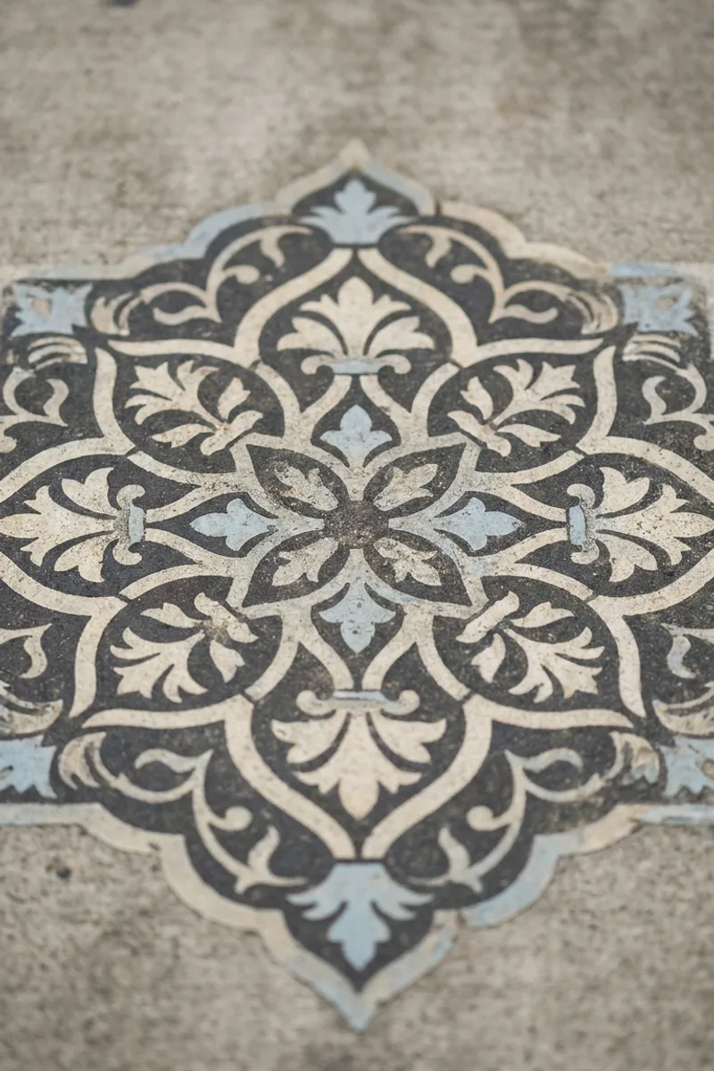 Stenciled Concrete Patterns