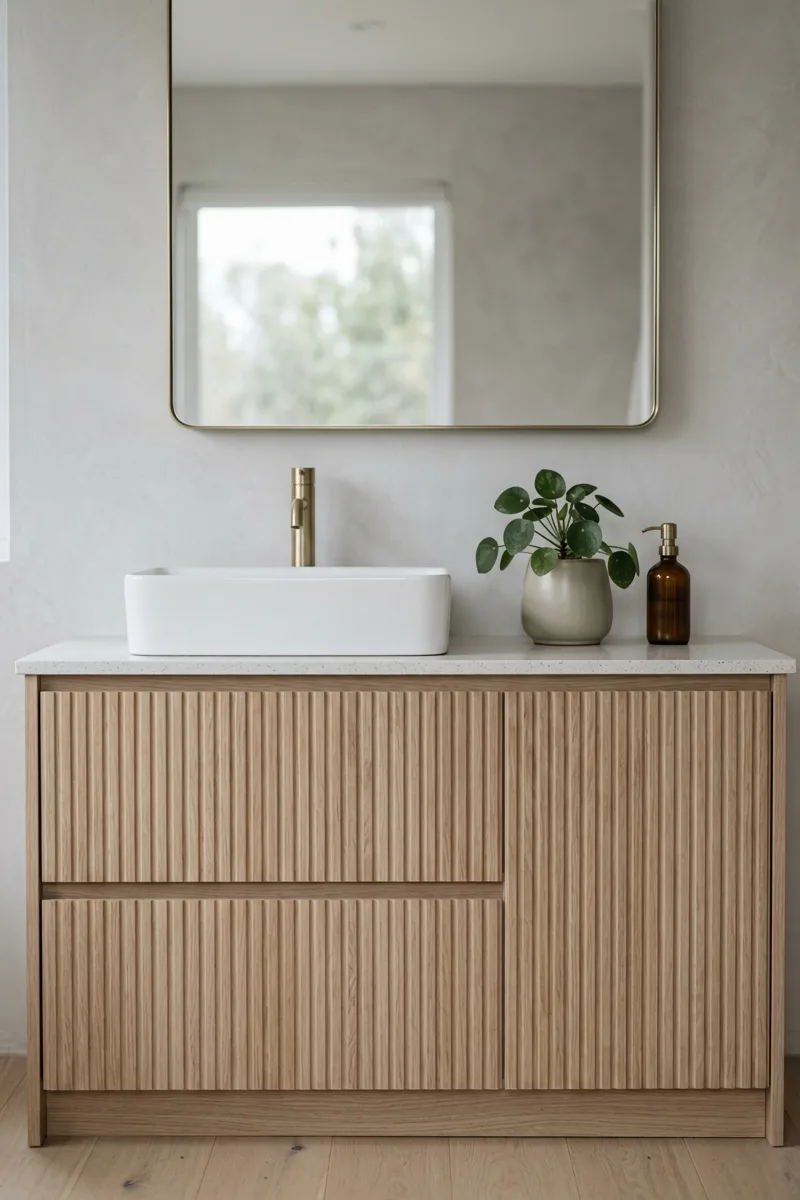 Introduce fluted wood vanities