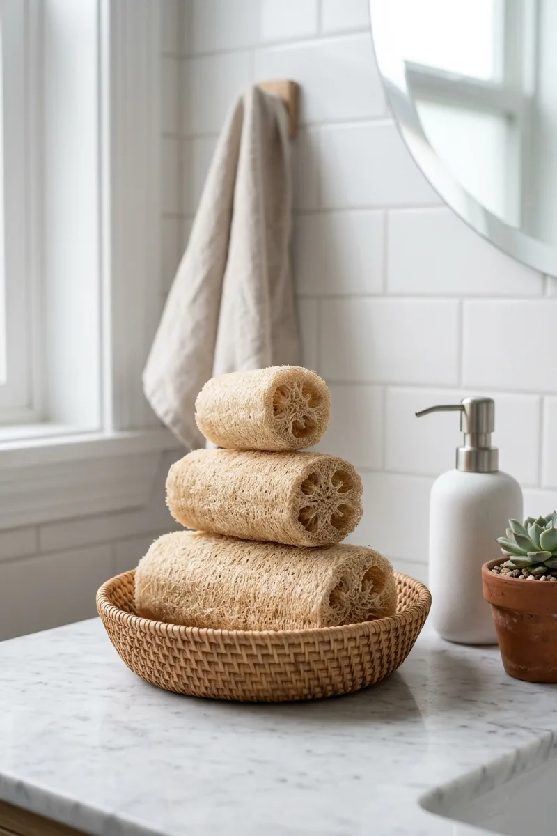 Use natural loofahs as decor