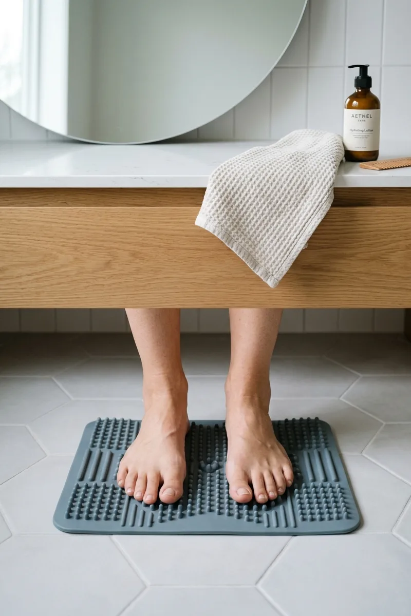 Add a foot massager mat