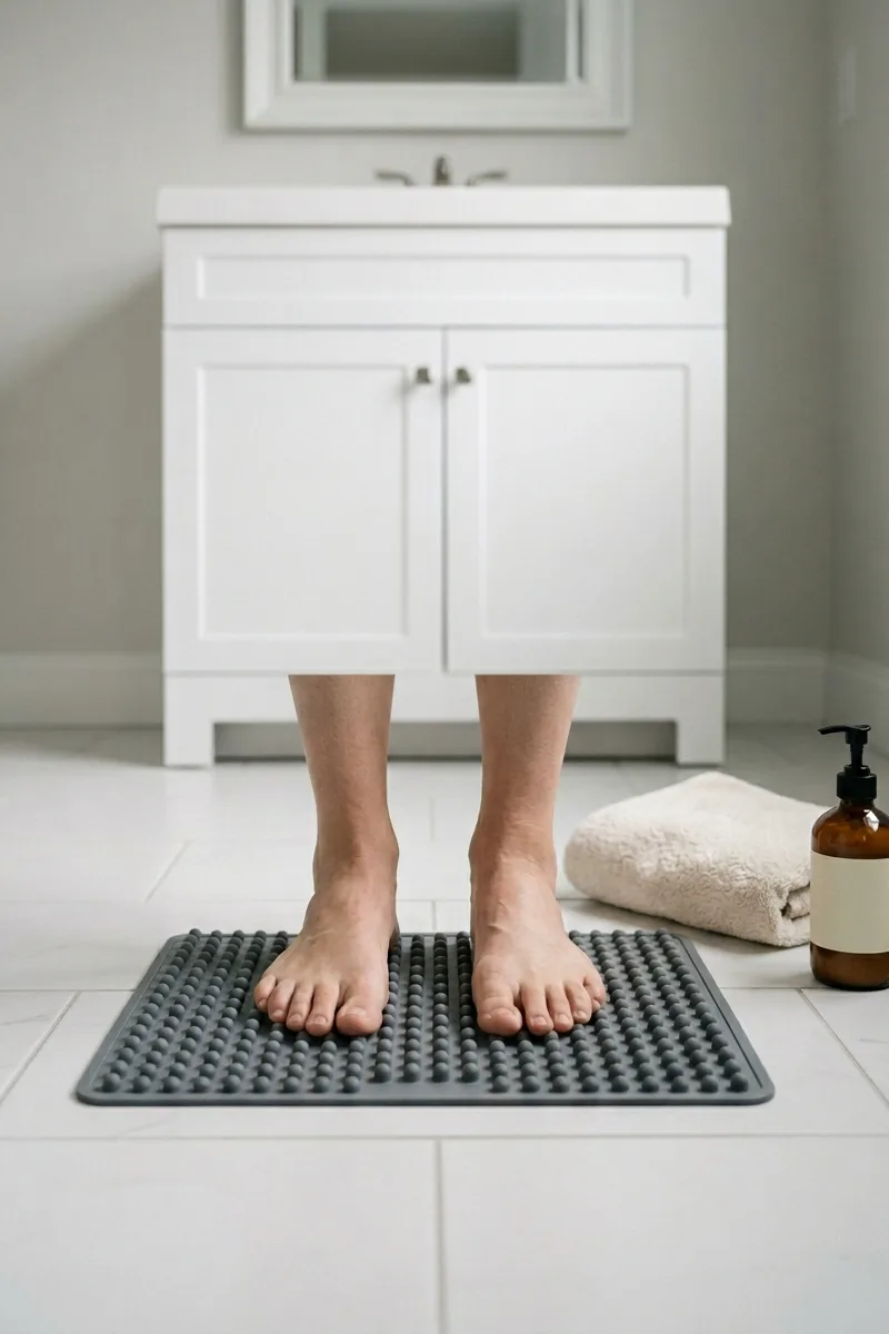 Add a foot massager mat