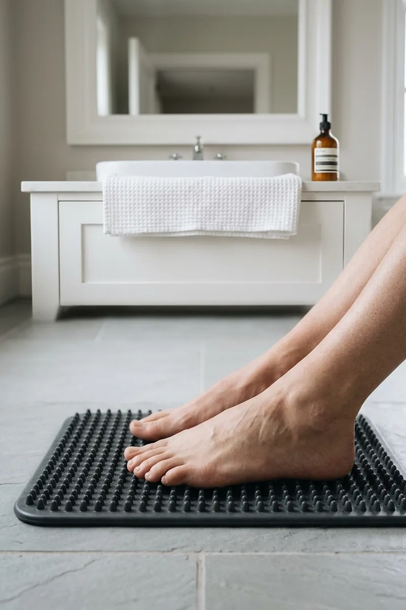 Add a foot massager mat