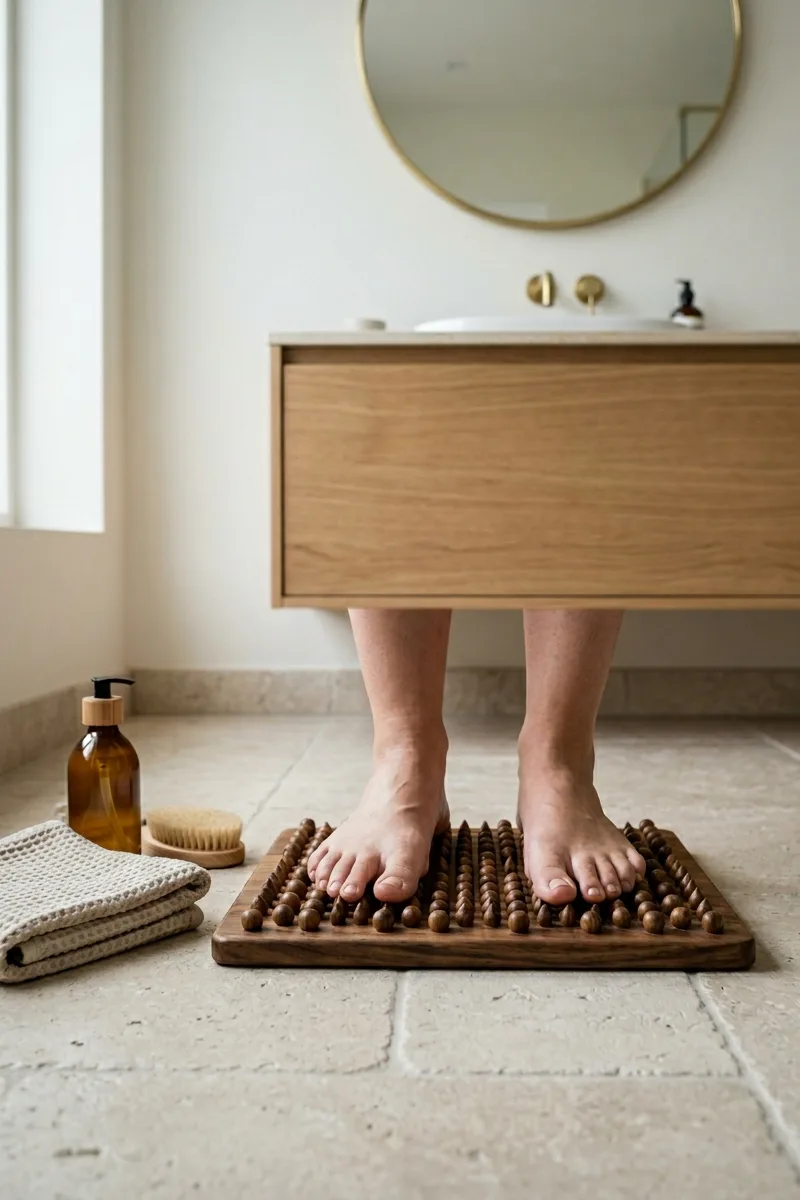 Add a foot massager mat