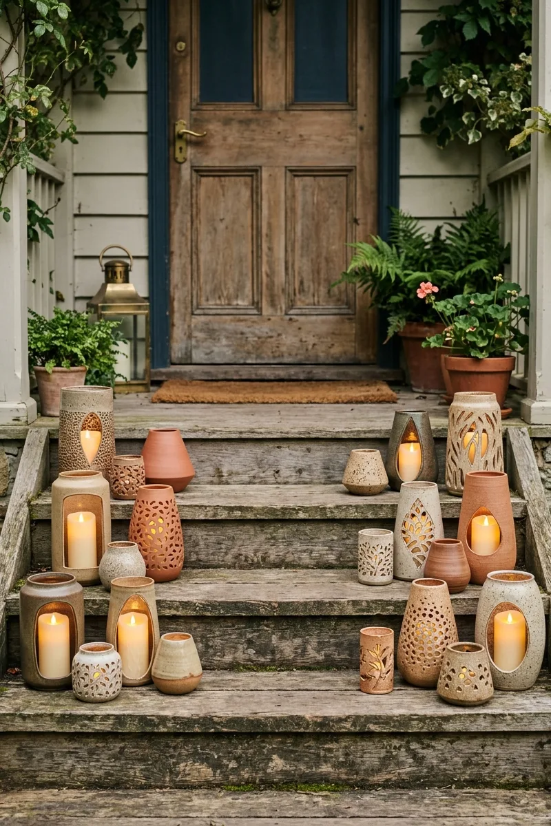 Staggered Ceramic Lanterns