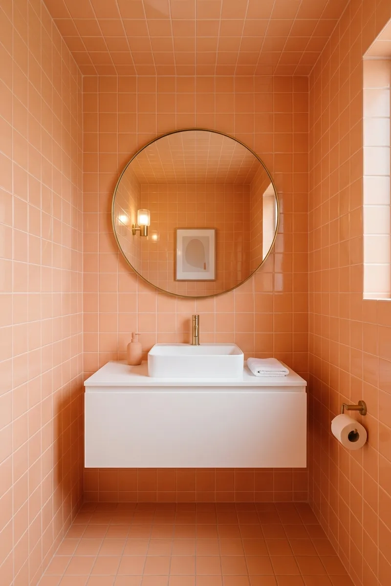 Bold Color Drenching with Retro Squares
