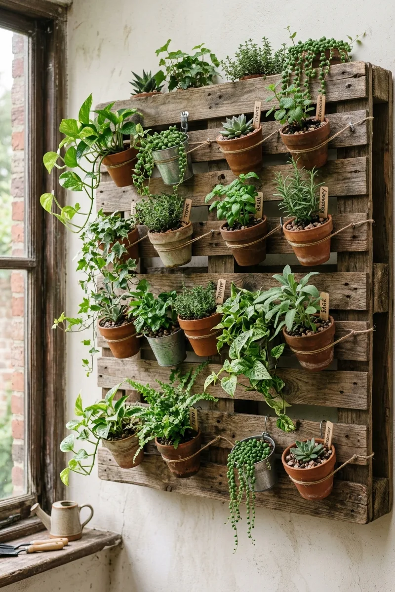 Use a Pallet to Create a Rustic Vertical Garden