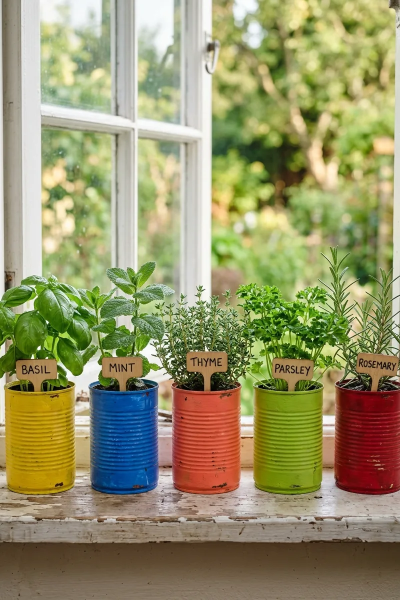 Repurposed Tin Cans for a Rustic Look
