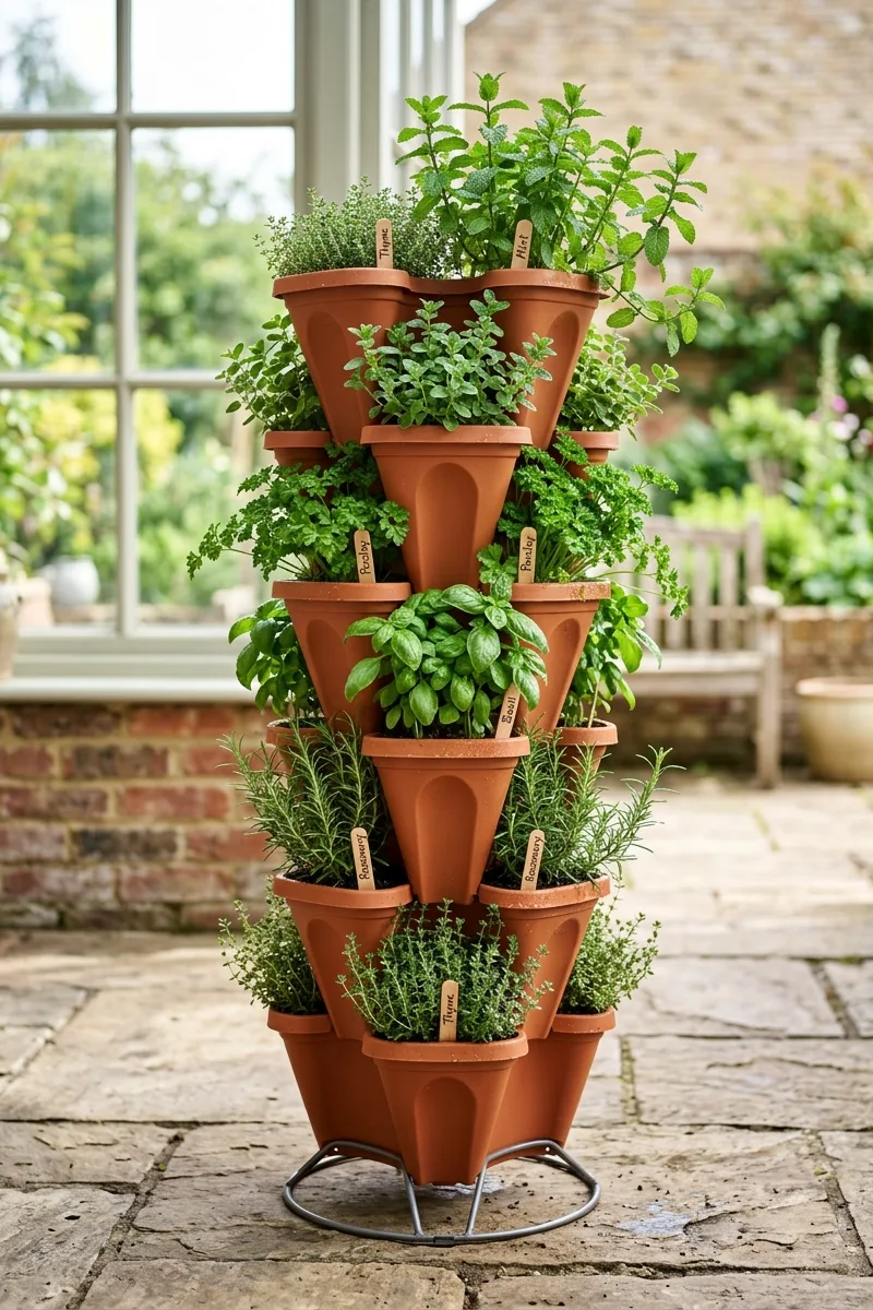 Stackable Planter Pots for Multiple Herbs