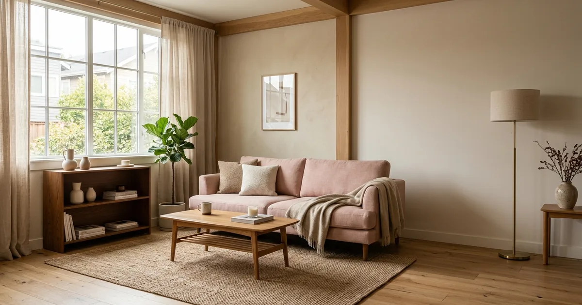 13 Warm Minimal Living Room Ideas with Pink and Brown