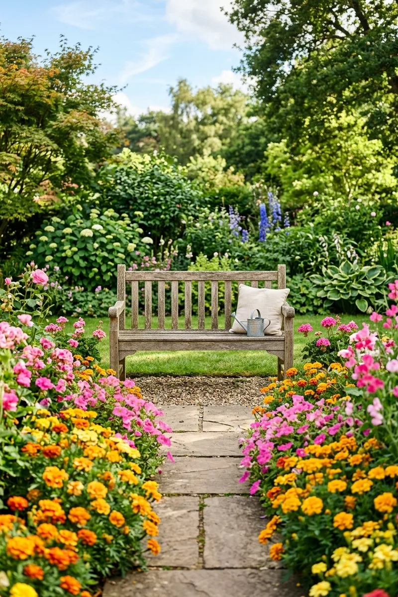 Add a Garden Bench at the End