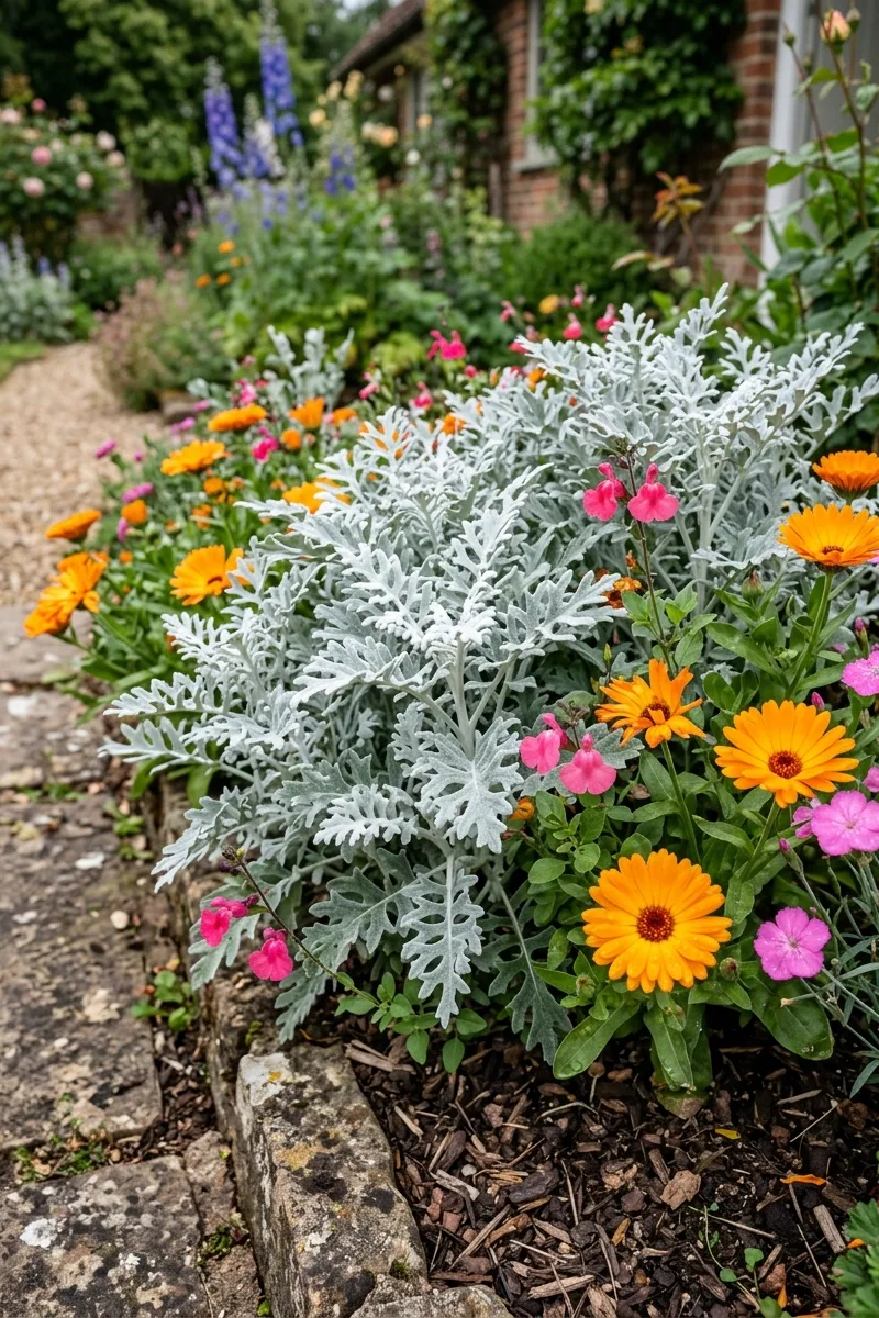 Incorporate Silver Dusty Miller for Contrast