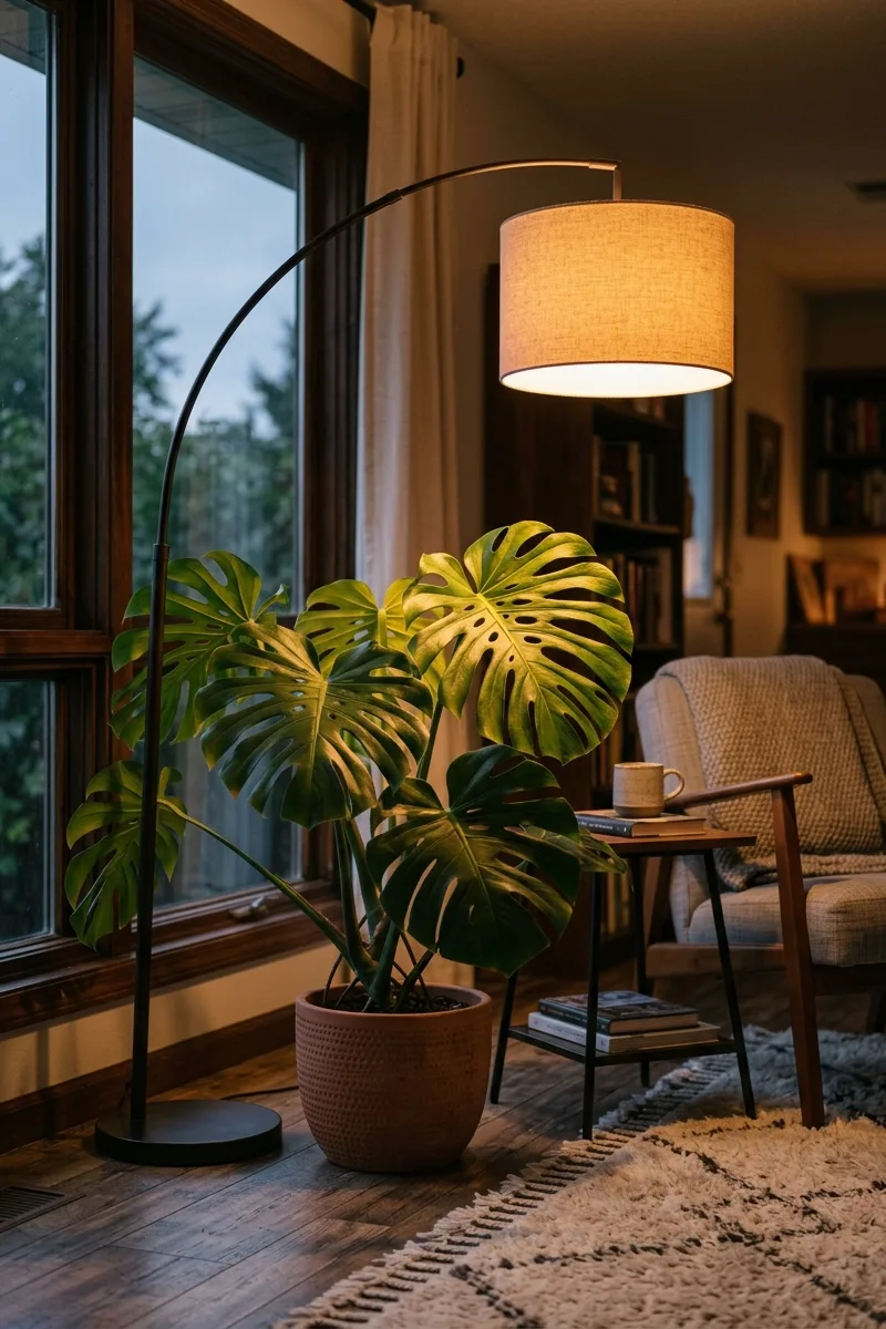 Add a Floor Lamp to Highlight Your Plants