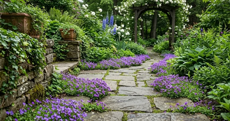 16 Cottage Garden Pathway Ideas with Flowers Between Stones