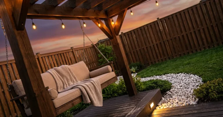 16 Cozy Porch Swing Pergola Ideas for Twilight Relaxation