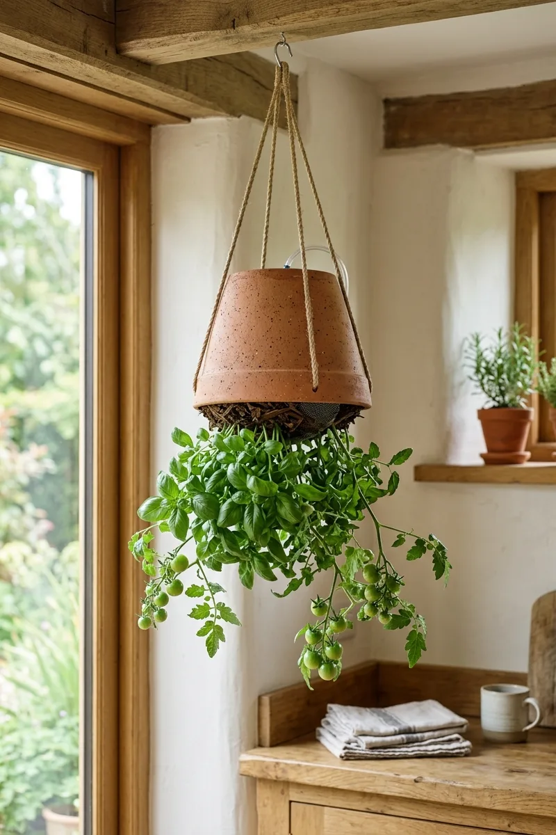 An Upside-Down Herb Garden