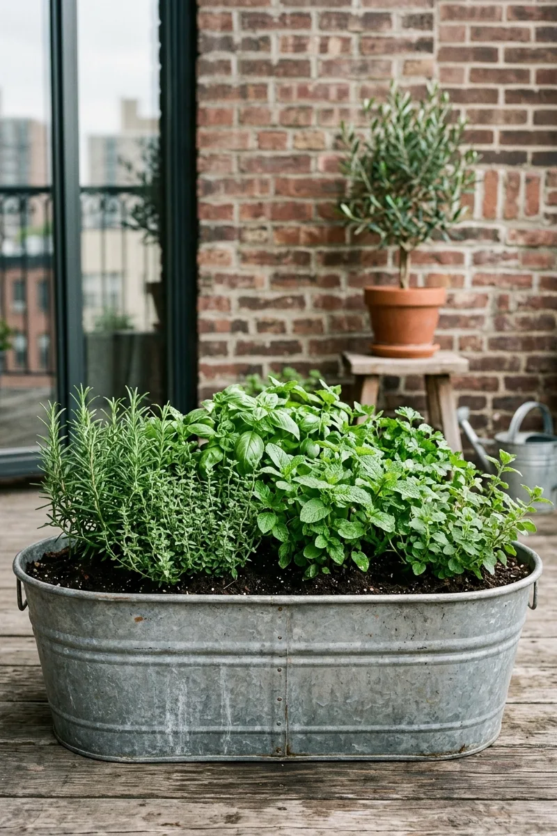 Galvanized Steel Trough Planter