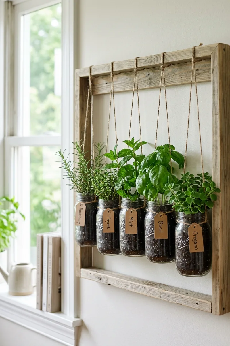 Hanging Jars for a Rustic Touch