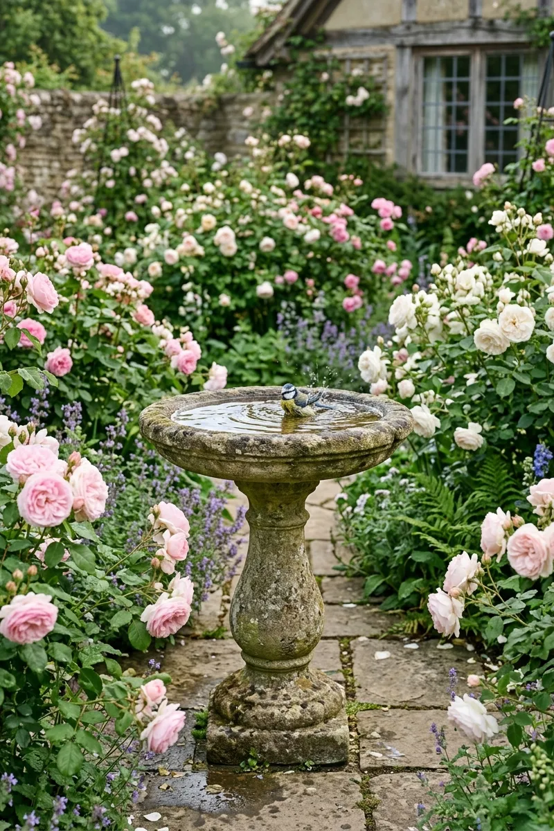Add a Sundial or Birdbath as a Focal Point