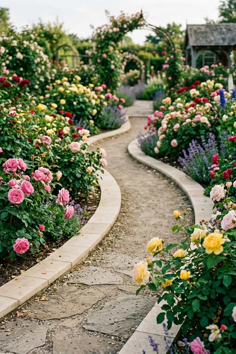 Use a Beige Stone Border