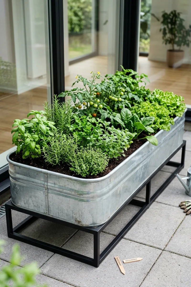 Use Galvanized Steel Troughs for a Modern Look