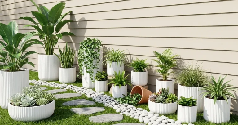 17 Ribbed Ceramic Planter Ideas for a Stylish Garden Display