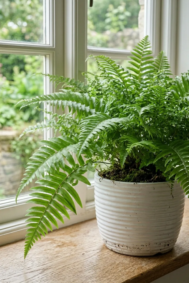 Potted Ferns for a Lush Feel