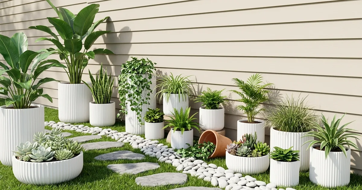 17 Ribbed Ceramic Planter Ideas for a Stylish Garden Display