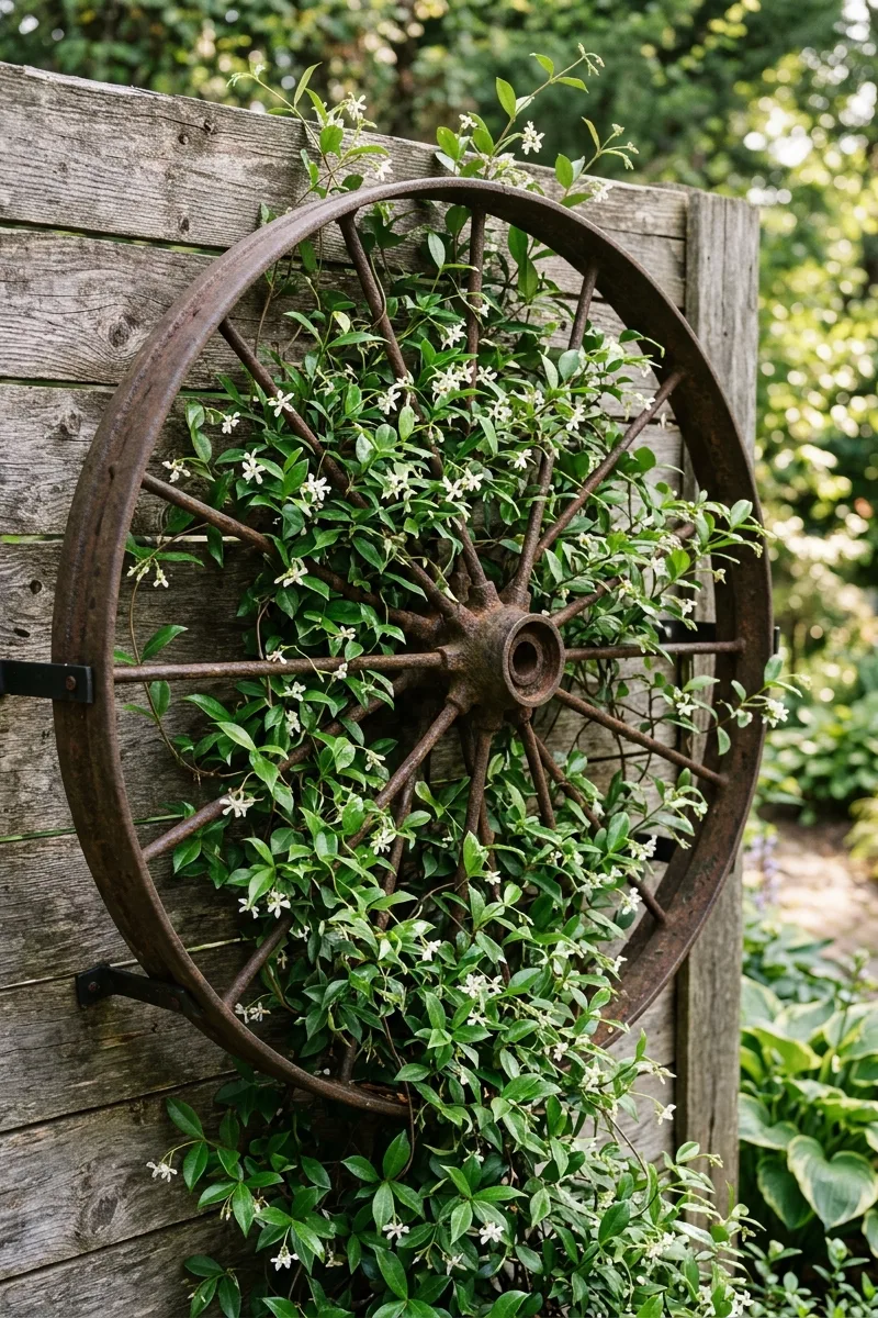 A Wagon Wheel Trellis