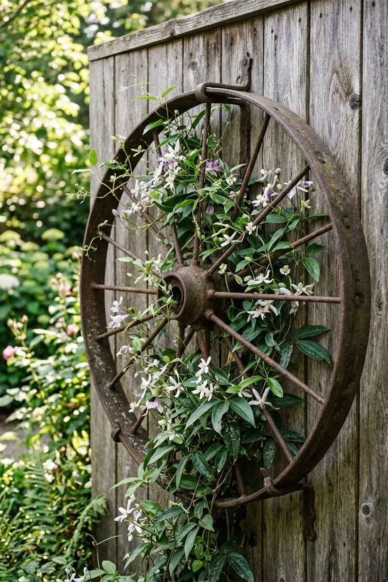A Wagon Wheel Trellis