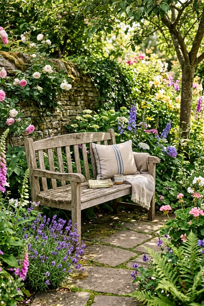 Add a Rustic Wooden Bench