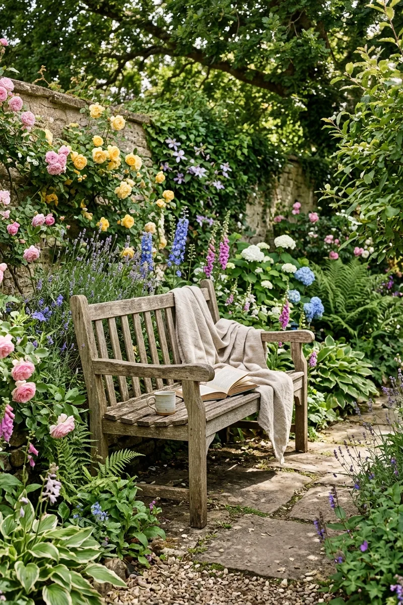 Add a Rustic Wooden Bench