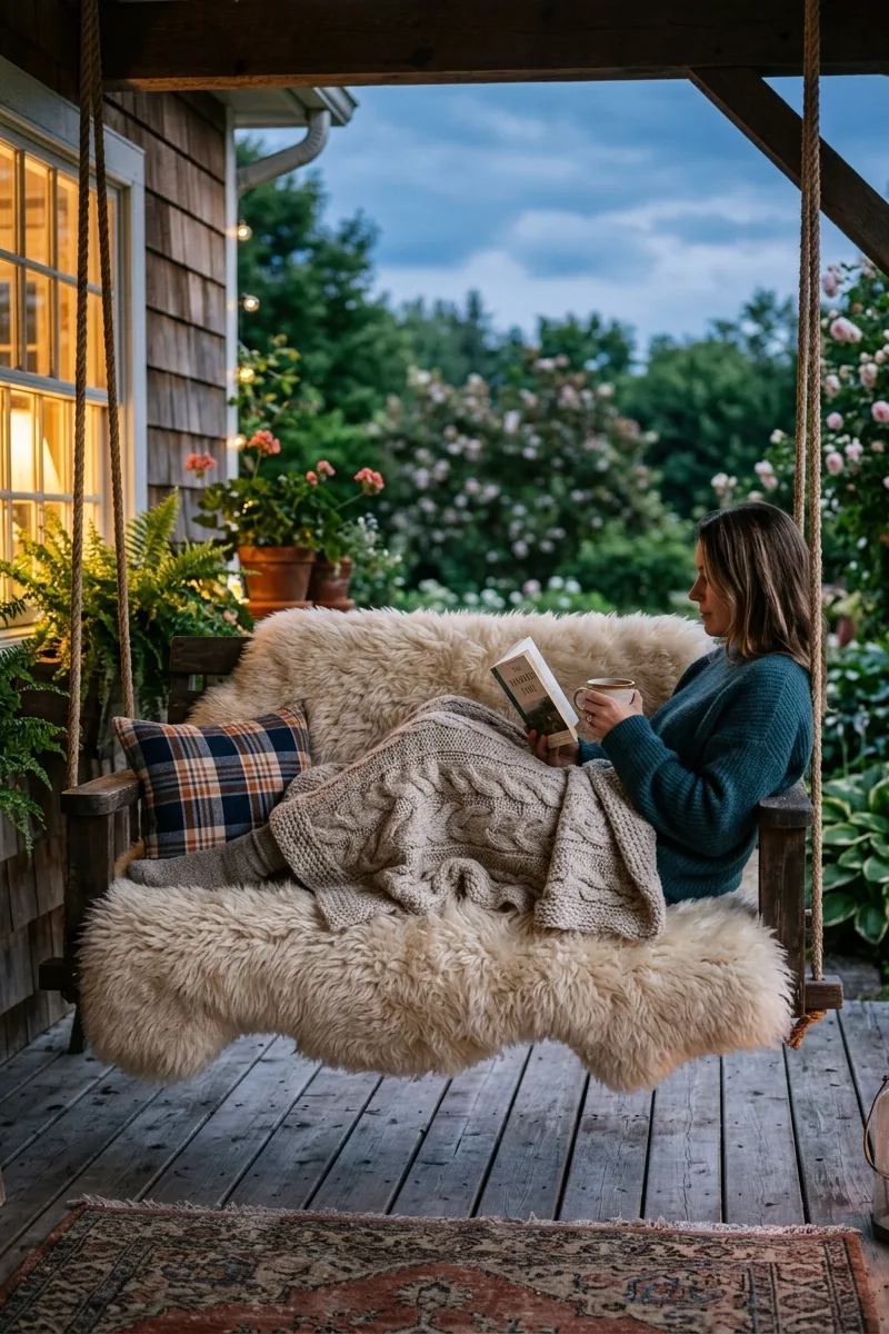 Add a Sheepskin Throw for Extra Coziness