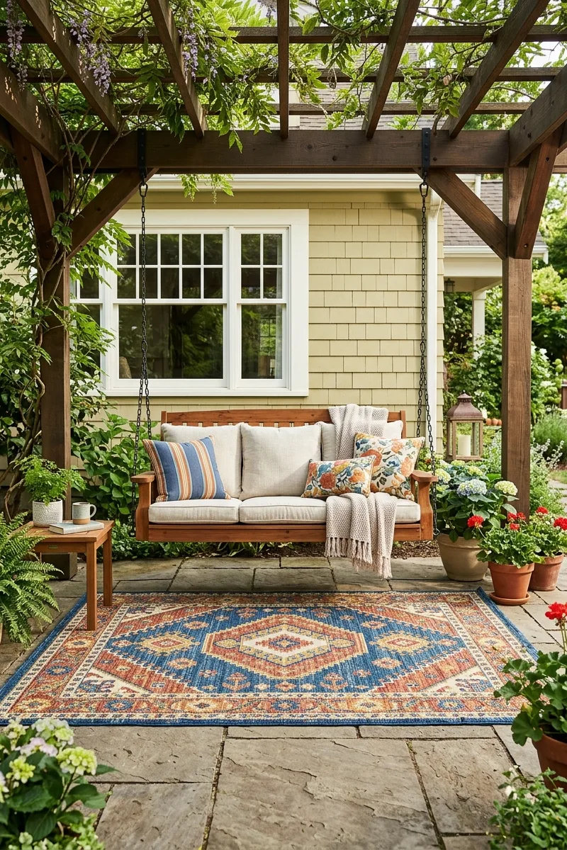 Add an Outdoor Rug for Comfort