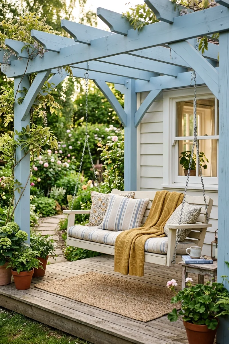 Paint the Pergola for a Pop of Color
