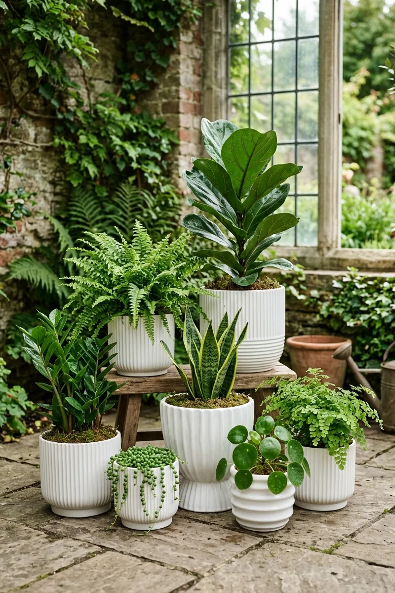 A Cluster of Textured Pots for Visual Impact