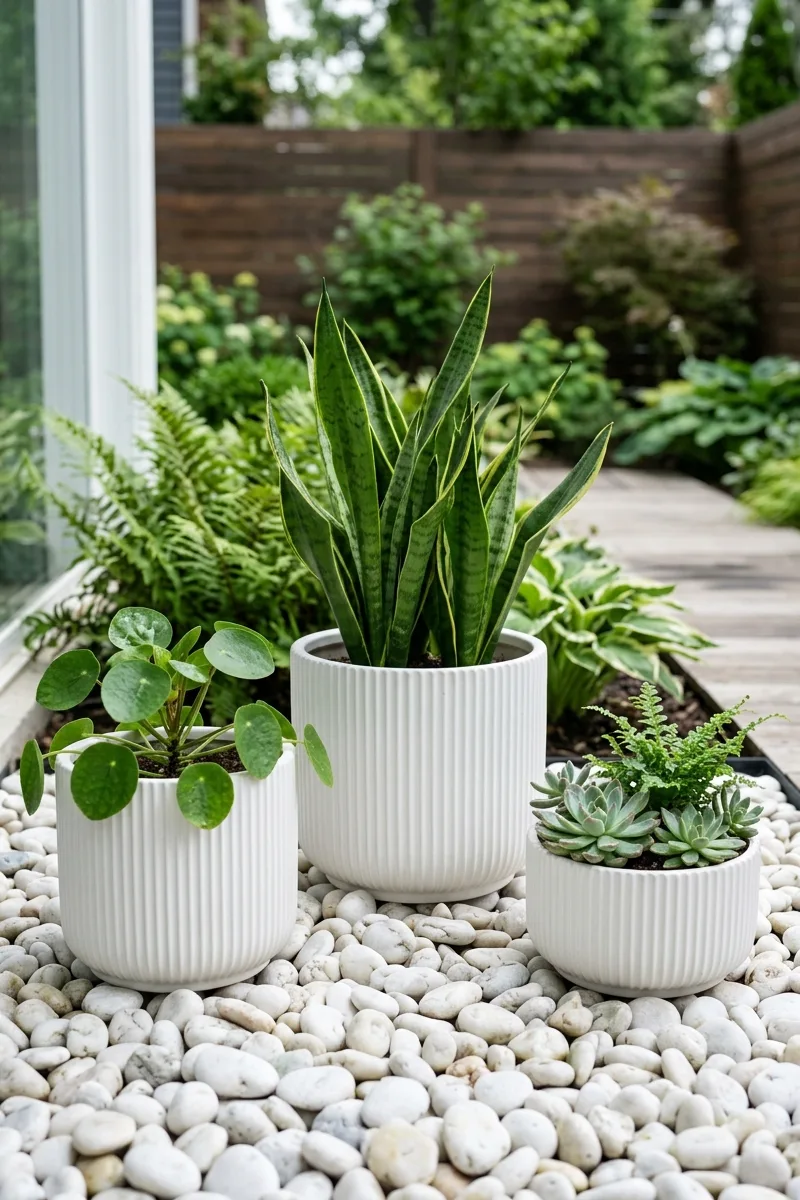 A River Stone Border for Contrast