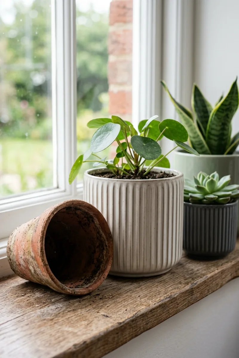 Add a Sculptural Element with an Overturned Pot
