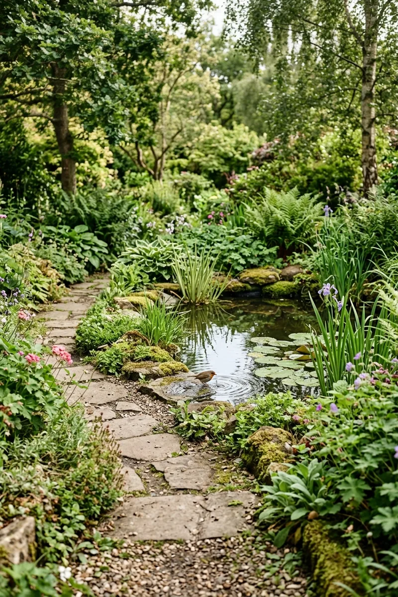 Incorporate a Small Pond or Birdbath