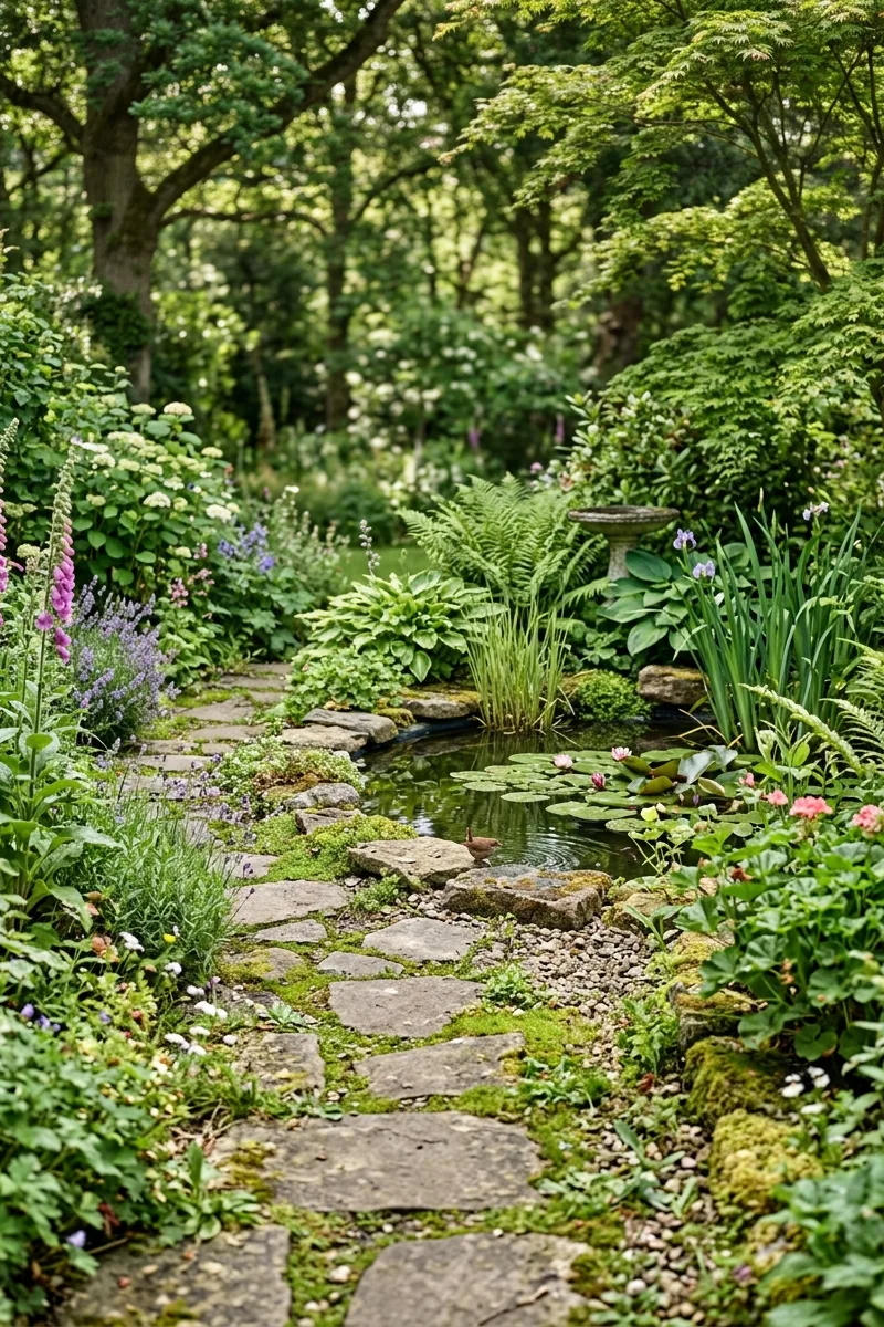 Incorporate a Small Pond or Birdbath