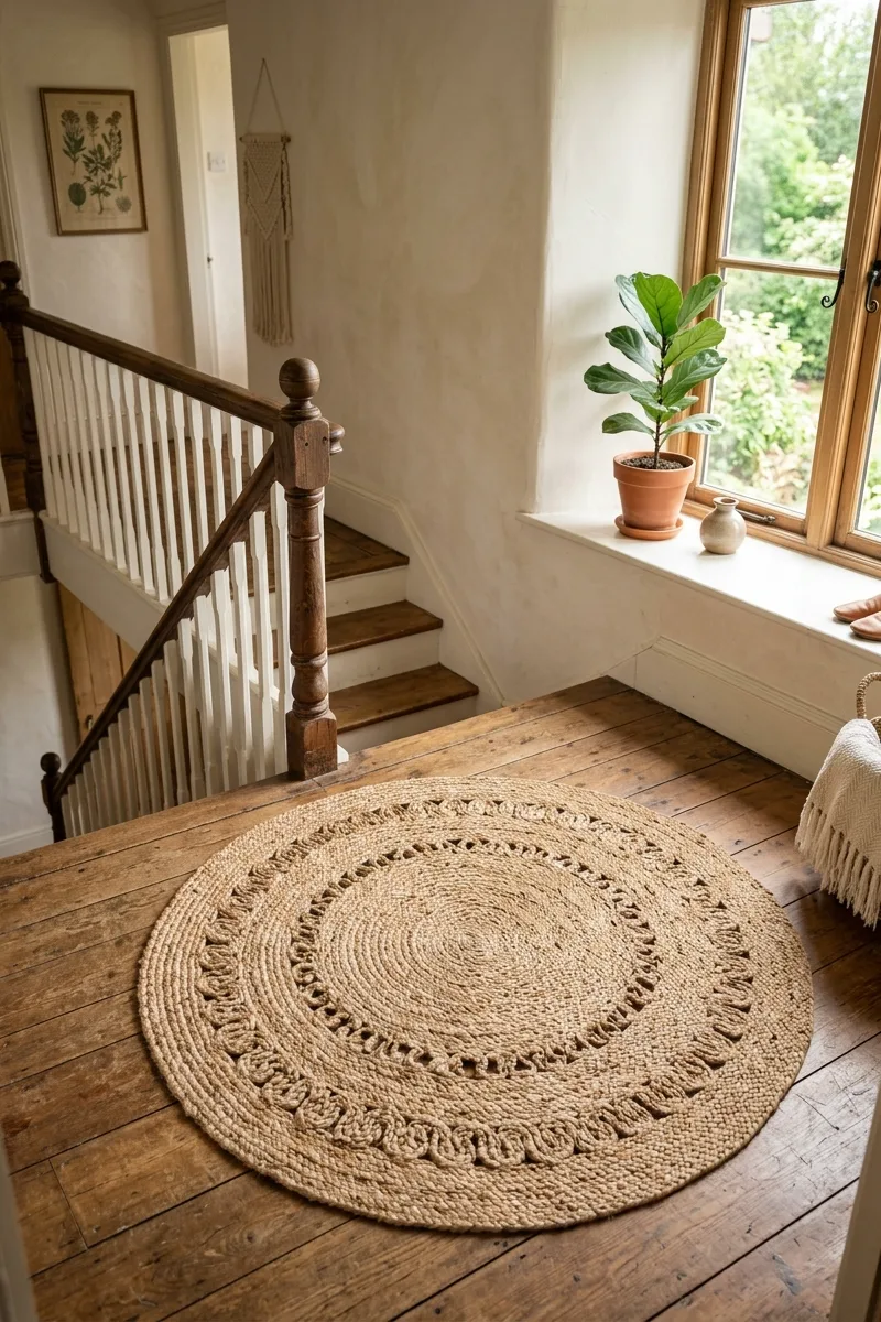 Add a Textured Jute Rug