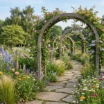 19 Wildflower Garden Path Ideas with Stepping Stones and Arches