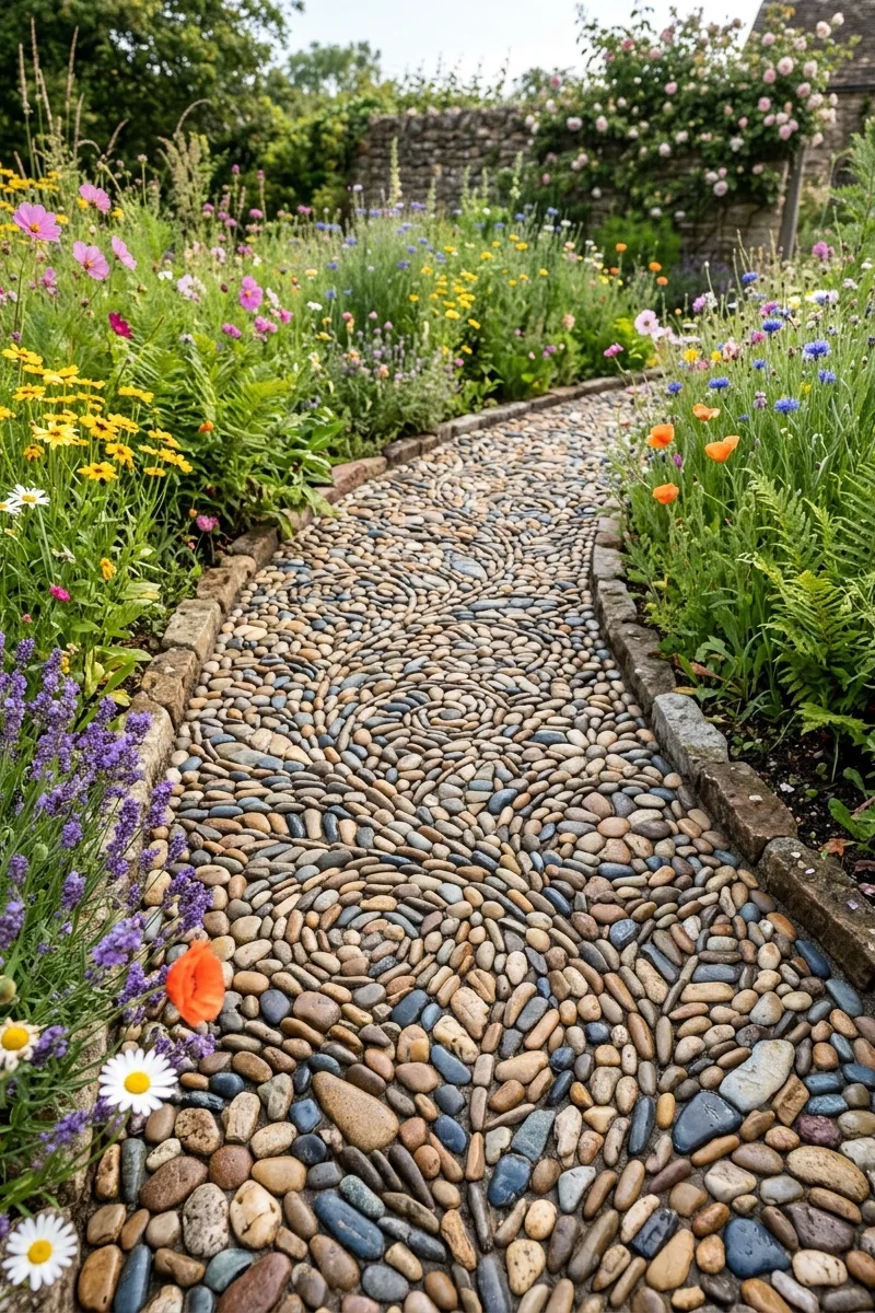 Create a Path with Pebble Mosaics