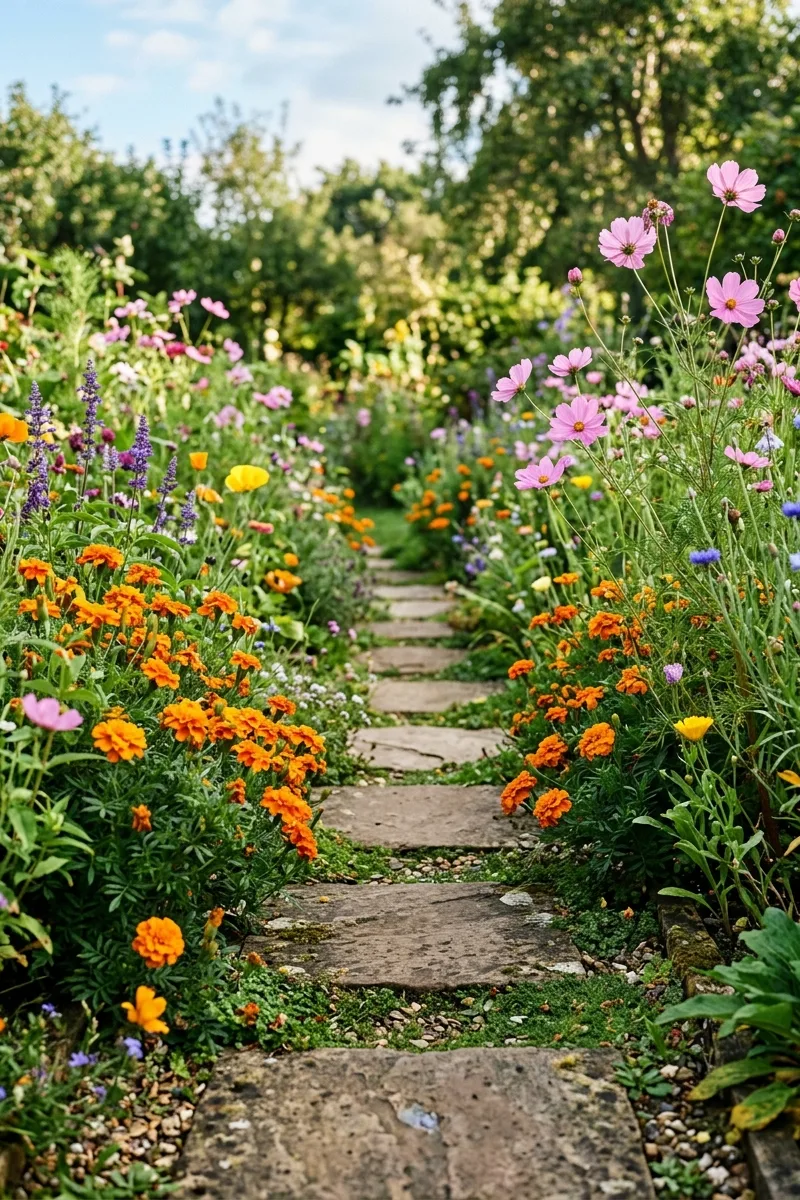 Flank the Path with Colorful Wildflowers