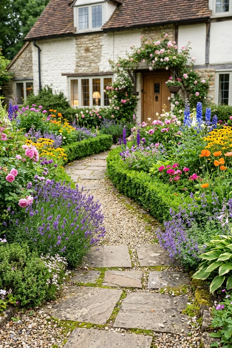 Flower Bed with a Garden Path