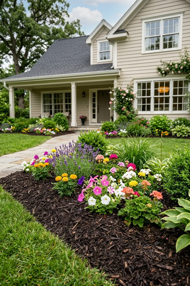 Flower Bed with a Mulch Base