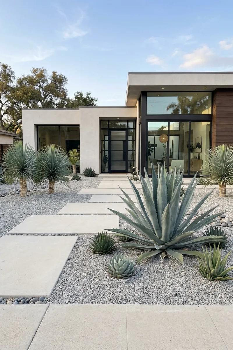 Gravel Base with Sculptural Plants