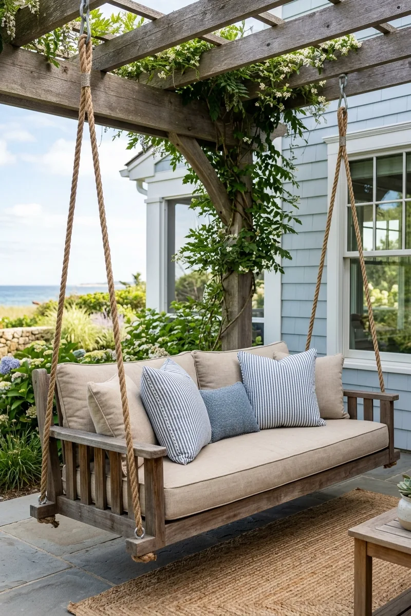 Beige Cushion and Striped Pillow Combo