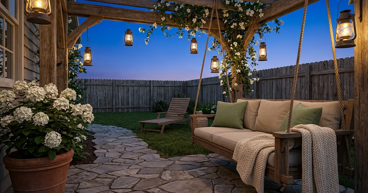 16 Cozy Porch Swing Pergola Ideas for Twilight Relaxation